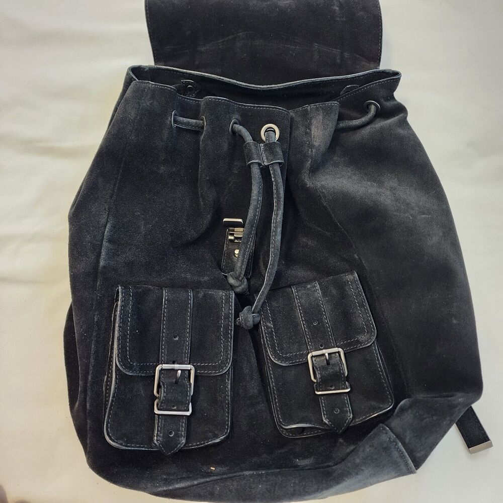Proenza Schouler Black Suede Backpack Purse PS1 Large Made in Italy - Picture 5 of 16
